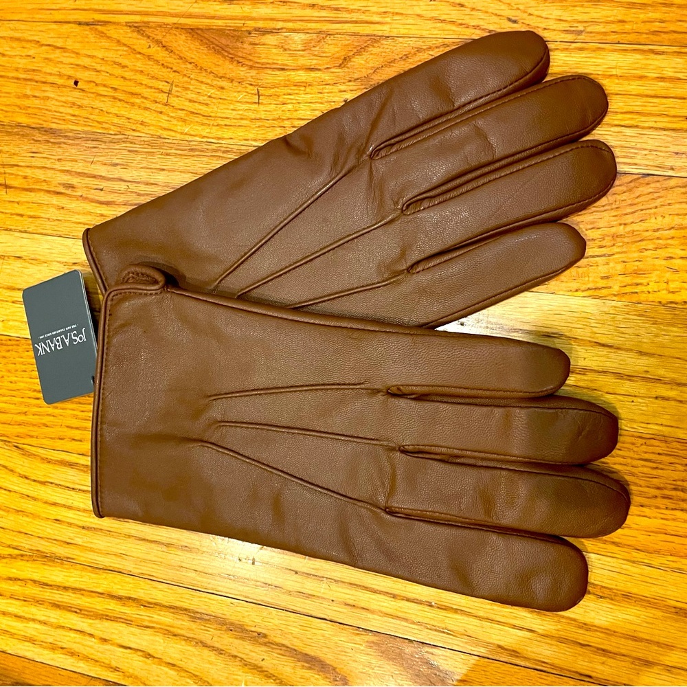 XL brown leather touch screen gloves